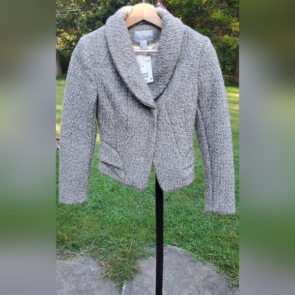 Wool blend H&M waist dressy length women's jacket Size 2 - Picture 1 of 11